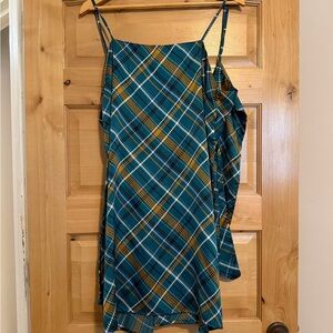 Plaid Slip Dress with Spaghetti Straps